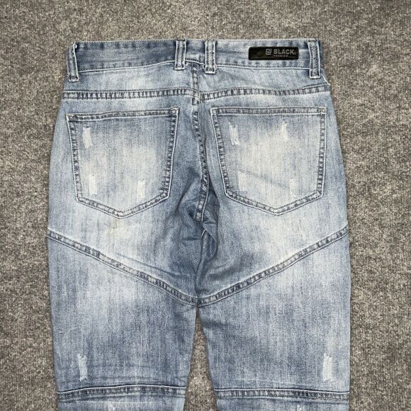 CJ BLACK Premium Jeans Mens Size 28 Blue Denim Skinny Flex Zipper Accents Moto - Picture 12 of 13